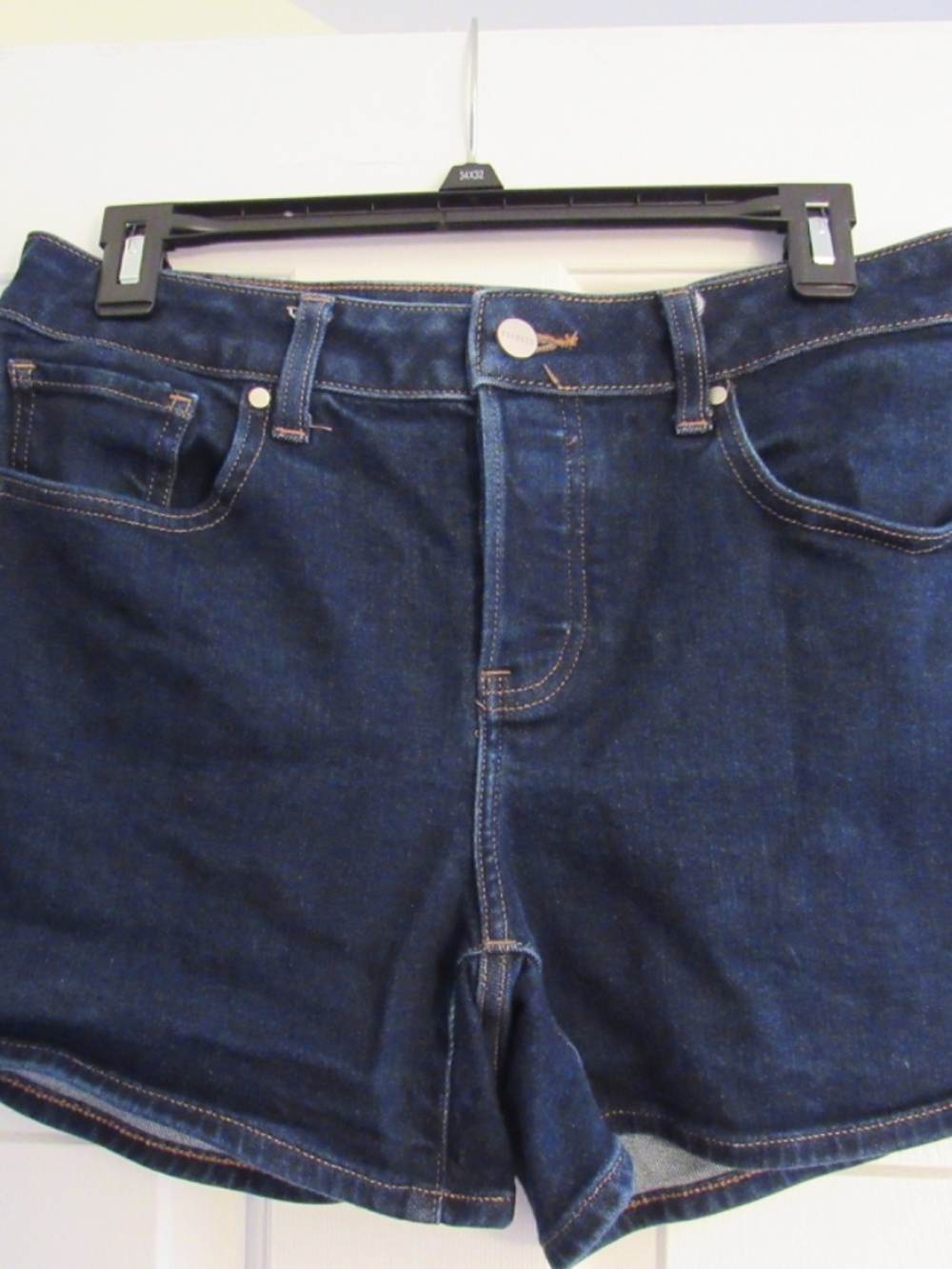 EXPRESS Dark Wash High Waisted Denim Shorts